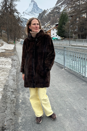Brun klippet mink frakke - Vintage